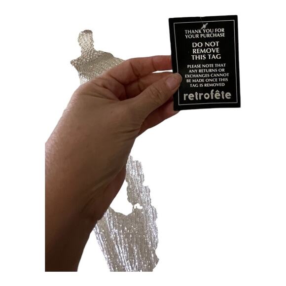 Retrofete Katya Maxi Dress Sequin Embellished Moonglow Bridal Wedding Gown Sz M - Picture 9 of 15